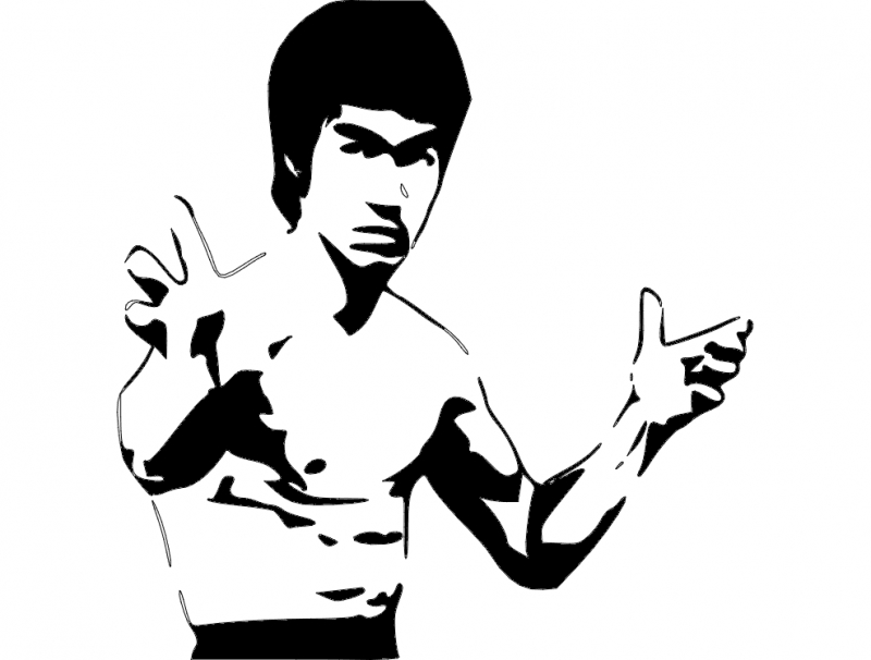 طرح بروس لی ۴ مناسب برای استفاده در دستگاه های cnc چوب و cnc لیزر - bruce lee 4 dxf file
