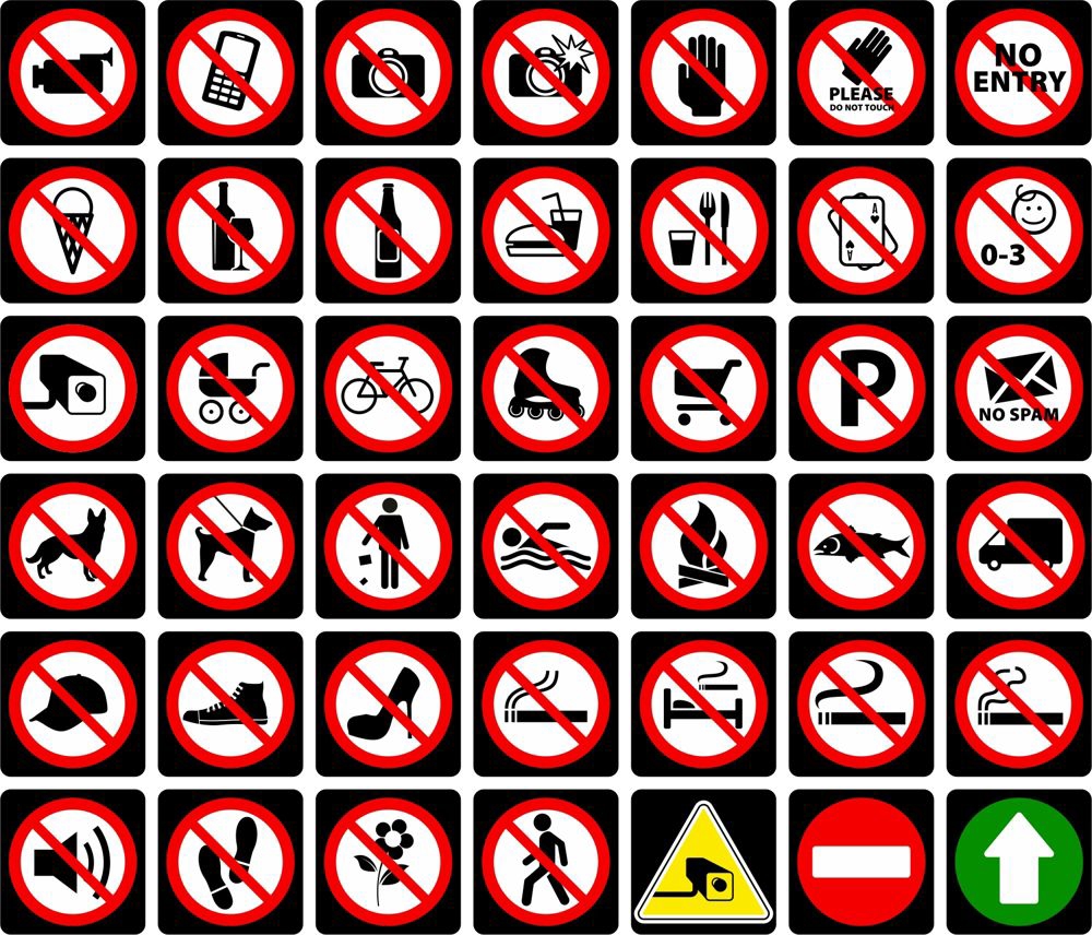 طرح فایل وکتور علائم و نشانه‌ها ( ) مناسب برای استفاده در دستگاه های cnc چوب و cnc لیزر - sign vector pack cdr file
