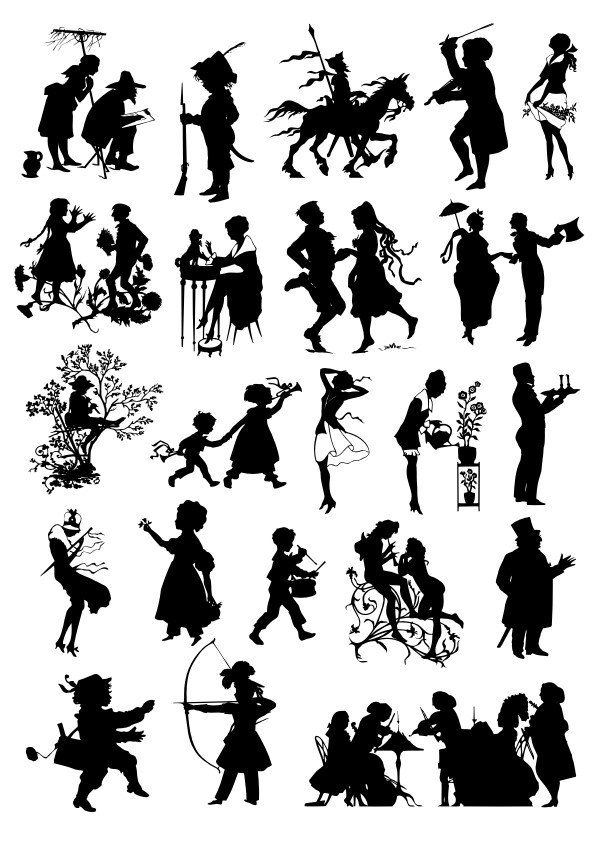 طرح وکتور هنری سیلوئت مناسب برای استفاده در دستگاه های cnc چوب و cnc لیزر - silhouette vector art cdr file