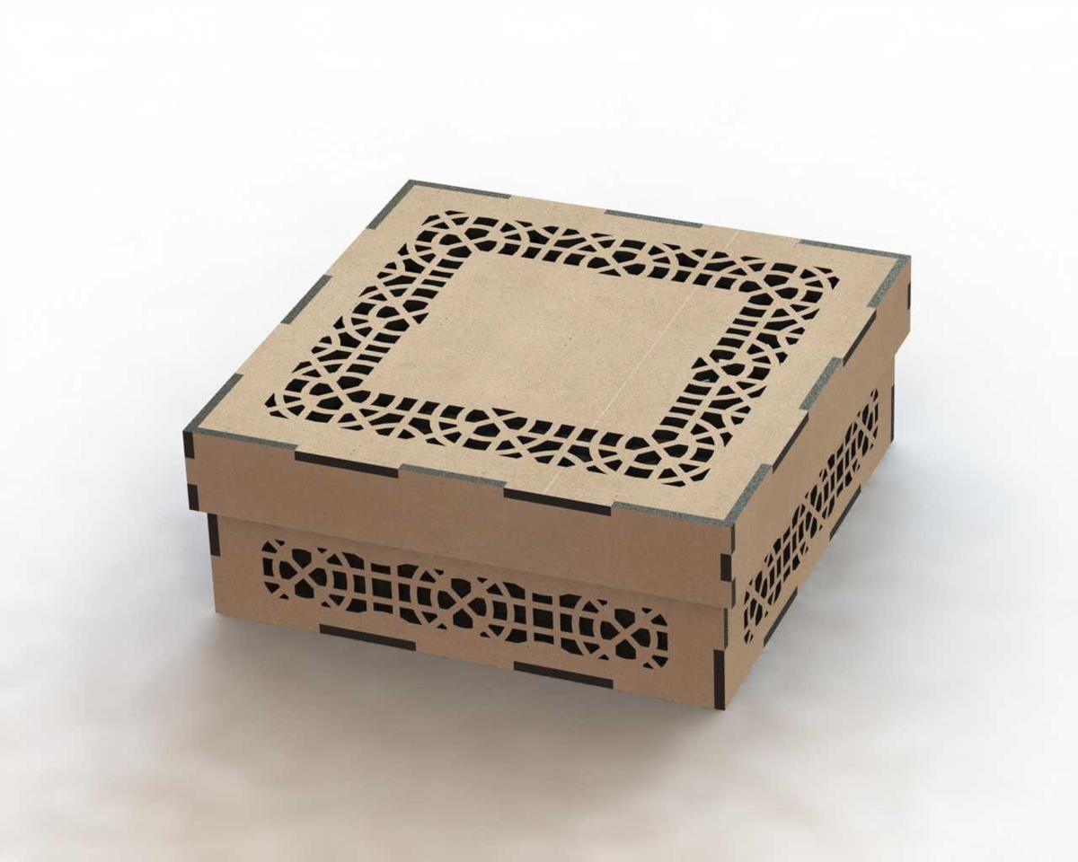 طرح جعبه مناسب برای استفاده در دستگاه های cnc چوب و cnc لیزر - laser cut box pattern dxf file
