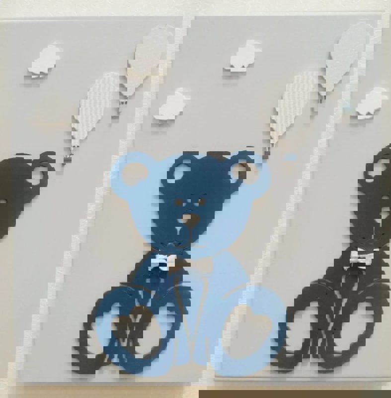 طرح خرس عروسکی چوبی برای دکور اتاق کودک مناسب برای استفاده در دستگاه های cnc چوب و cnc لیزر - laser cut teddy bear wooden childrens room decor