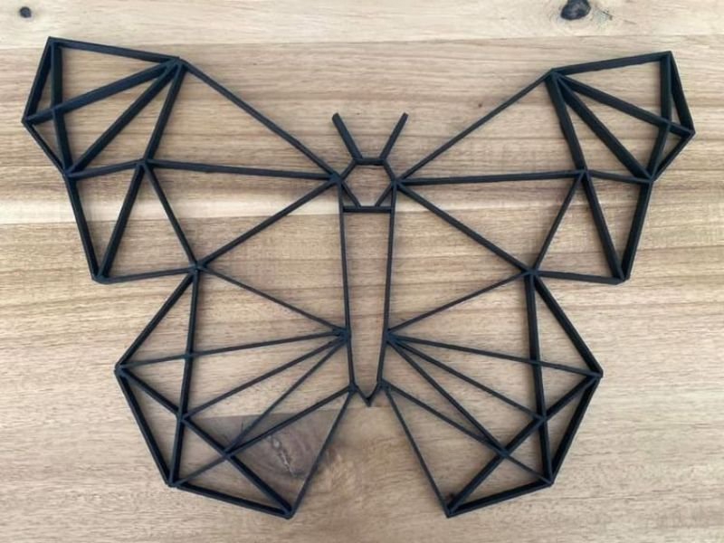 طرح هنر دیواری هندسی پروانه مناسب برای استفاده در دستگاه های cnc چوب و cnc لیزر - laser cut butterfly geometric wall art
