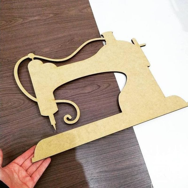 طرح چرخ خیاطی طرح چوب مناسب برای استفاده در دستگاه های cnc چوب و cnc لیزر - laser cut sewing machine wood craft shape