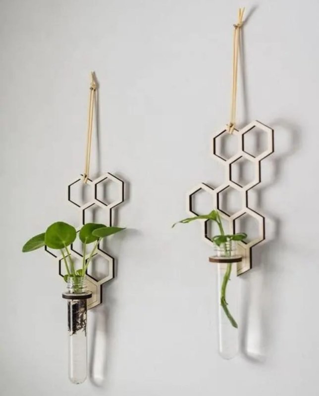 طرح ایستگاه انتشار آویز لانه زنبوری مناسب برای استفاده در دستگاه های cnc چوب و cnc لیزر - laser cut honeycomb hanging propagation station