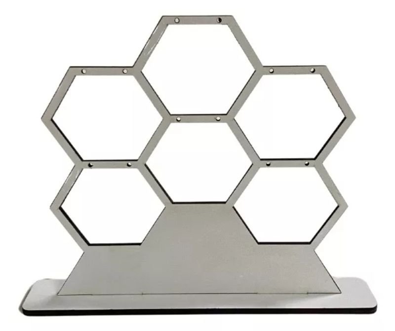 طرح جا گوشواره ای شش ضلعی مناسب برای استفاده در دستگاه های cnc چوب و cnc لیزر - laser cut hexagon earring holder