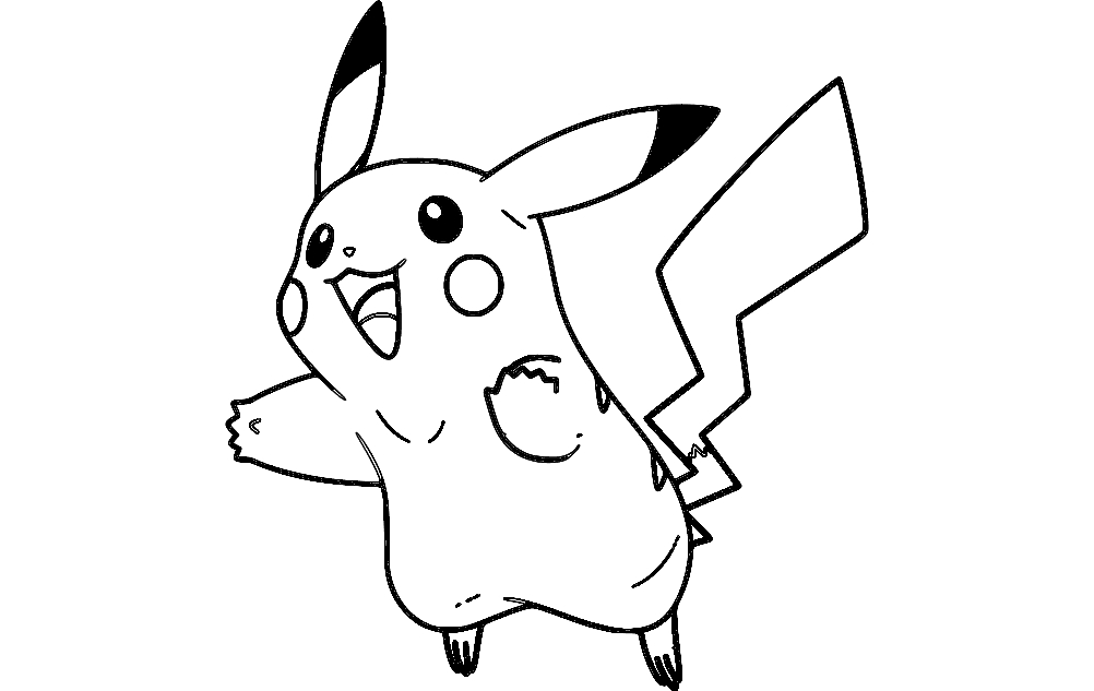 طرح دو خطی پیکاچو مناسب برای استفاده در دستگاه های cnc چوب و cnc لیزر - pikachu 2 lines dxf file