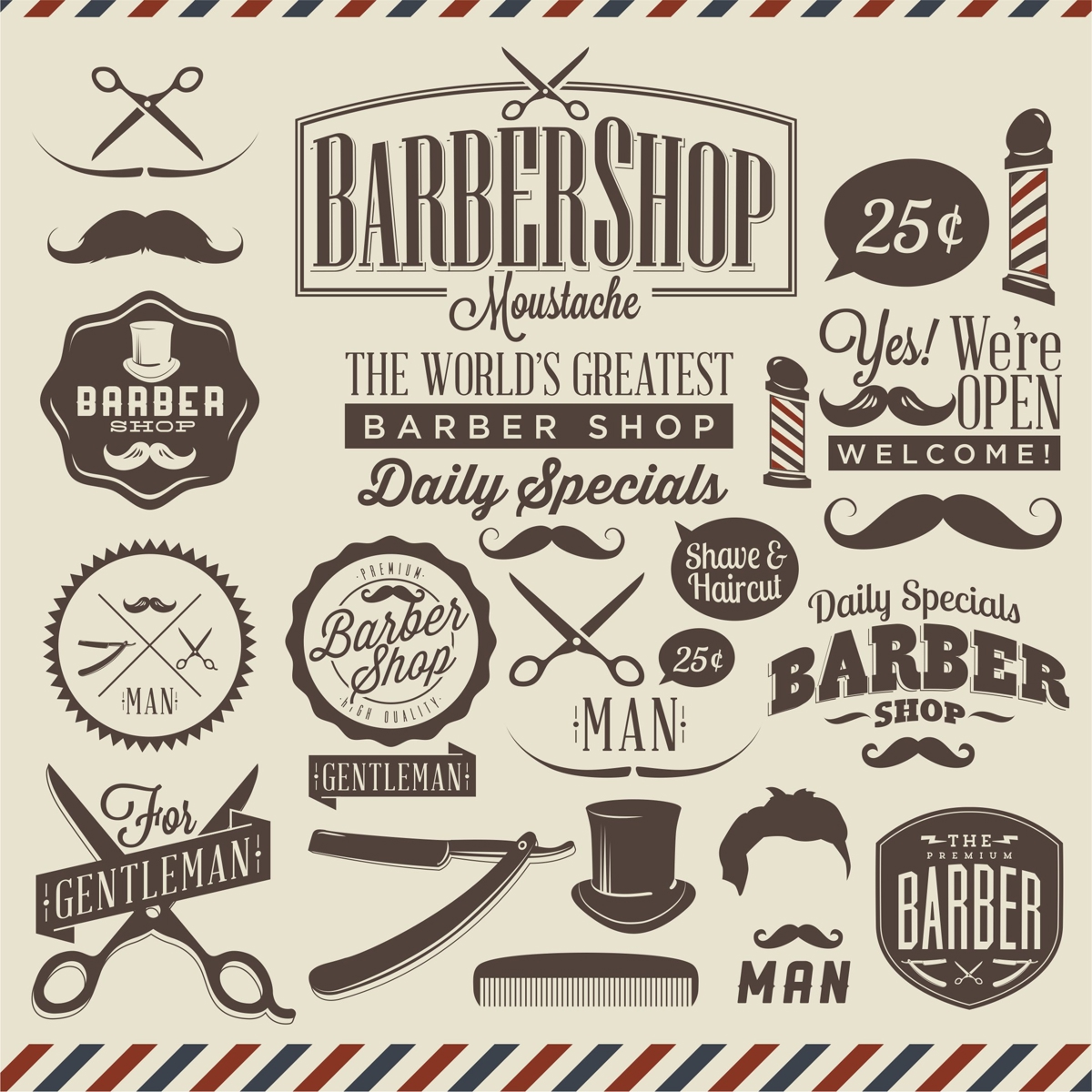 طرح وکتور آرایشگاه زنانه مناسب برای استفاده در دستگاه های cnc چوب و cnc لیزر - barbershop vector design cdr file