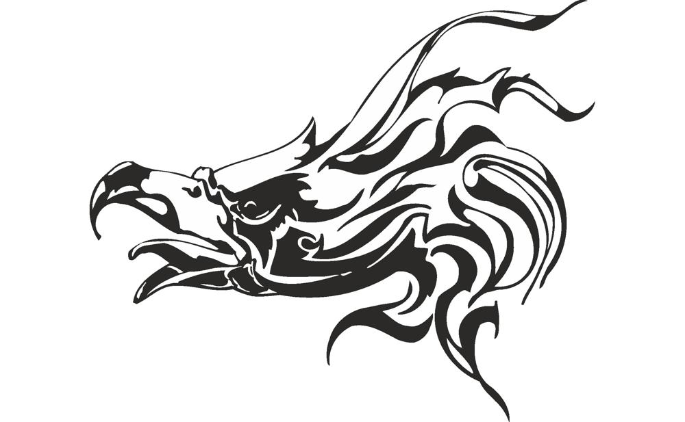 طرح تصویر برداری از سر عقاب مناسب برای استفاده در دستگاه های cnc چوب و cnc لیزر - vector illustration of eagle head cdr file
