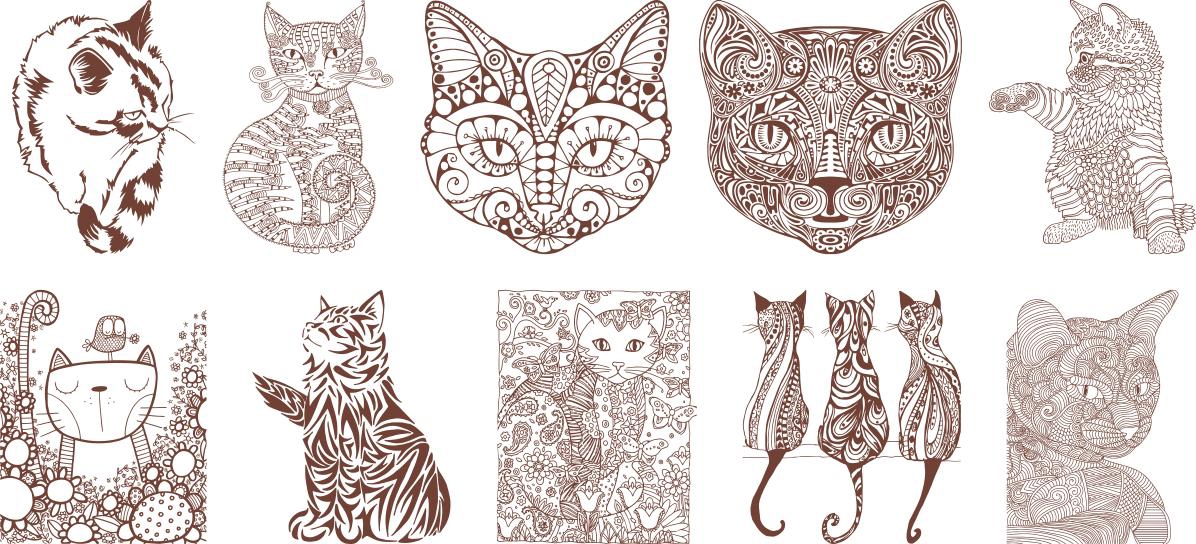 طرح فایل وکتور جمجمه شکری گربه مناسب برای استفاده در دستگاه های cnc چوب و cnc لیزر - cat sugar skull vectors cdr file