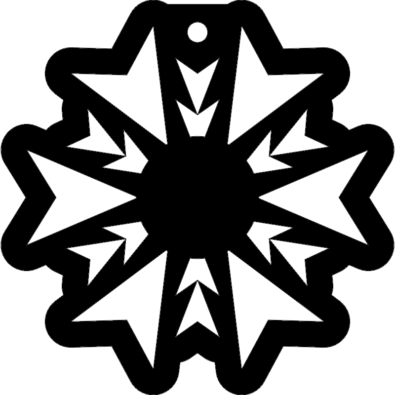 طرح دانه برف مناسب برای استفاده در دستگاه های cnc چوب و cnc لیزر - snowflake dxf file