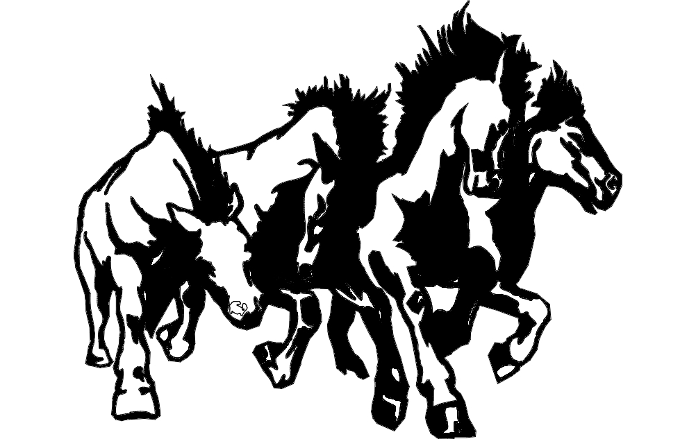 طرح سمپد اسب مناسب برای استفاده در دستگاه های cnc چوب و cnc لیزر - horse sampede dxf file