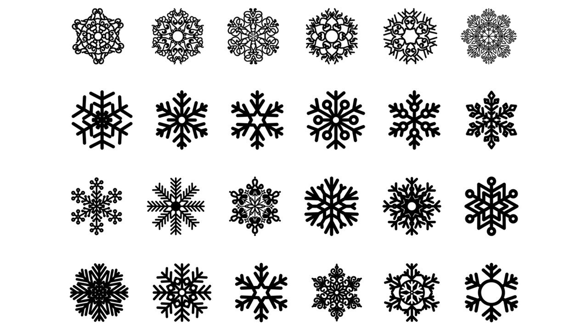 طرح دانه‌های برف مناسب برای استفاده در دستگاه های cnc چوب و cnc لیزر - snowflakes cdr file