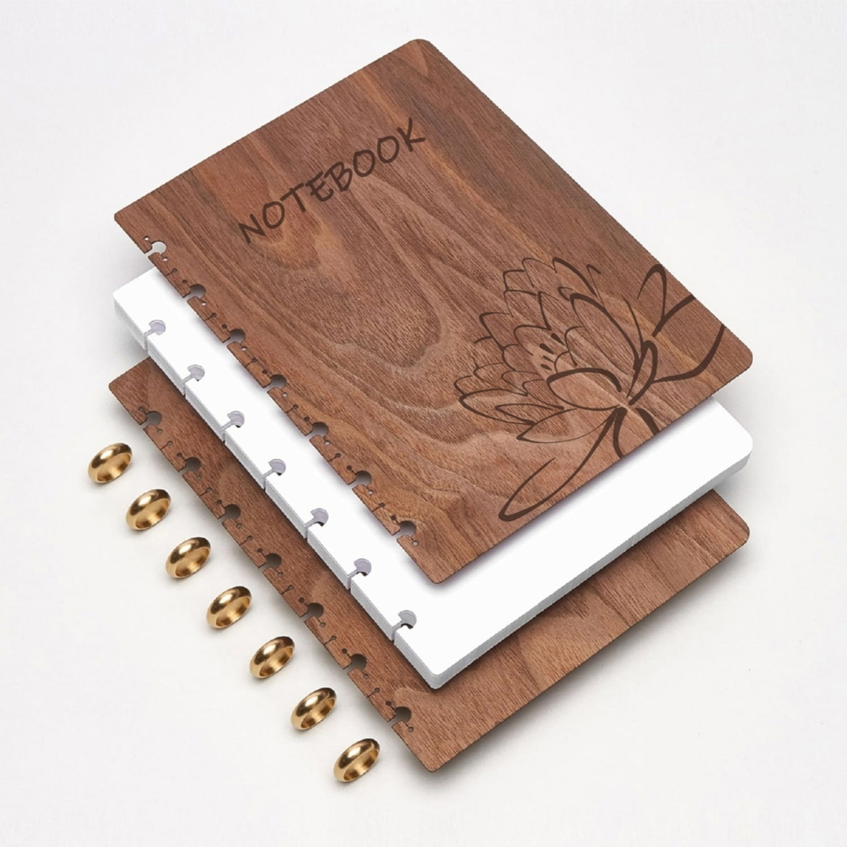 طرح جلد دفترچه یادداشت چوبی خام مناسب برای استفاده در دستگاه های cnc چوب و cnc لیزر - laser cut wooden blank notebook cover dxf file