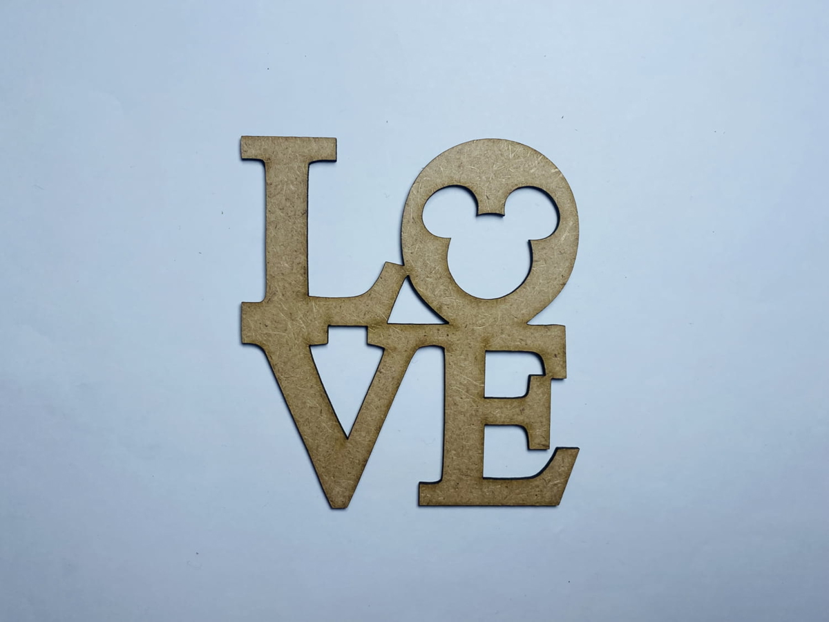 طرح میکی موس مناسب برای استفاده در دستگاه های cnc چوب و cnc لیزر - laser cut love mickey mouse wood cutout shape cdr file