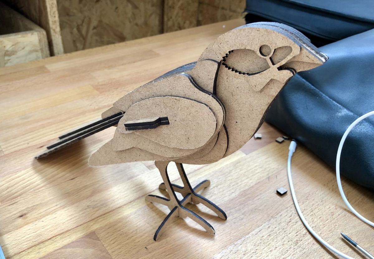 طرح پرنده چوبی سه بعدی مناسب برای استفاده در دستگاه های cnc چوب و cnc لیزر - laser cut wooden 3d bird dxf file
