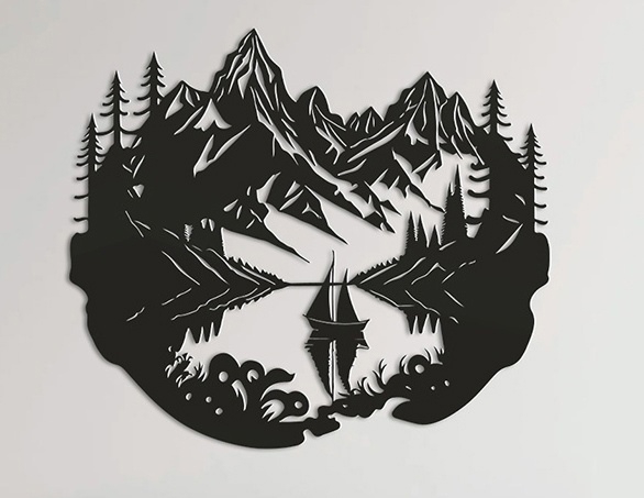 طرح دیوار مناسب برای استفاده در دستگاه های cnc چوب و cnc لیزر - laser cut wall decor dxf file