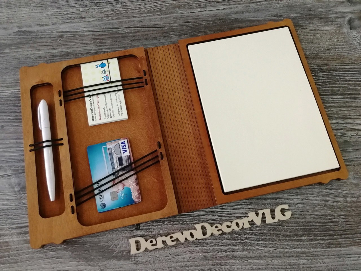 طرح دفترچه یادداشت مناسب برای استفاده در دستگاه های cnc چوب و cnc لیزر - laser cut notebook cdr file