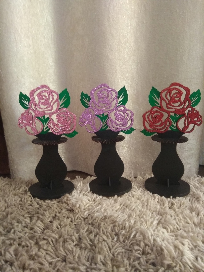 طرح جا دستمال گلدان طرح گل مناسب برای استفاده در دستگاه های cnc چوب و cnc لیزر - laser cut flower vase napkin holder cdr file