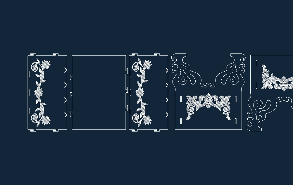 طرح تزئینات مناسب برای استفاده در دستگاه های cnc چوب و cnc لیزر - decoration dxf file
