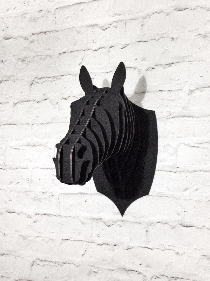 طرح سر اسب مناسب برای استفاده در دستگاه های cnc چوب و cnc لیزر - laser cut horse trophy head cdr file
