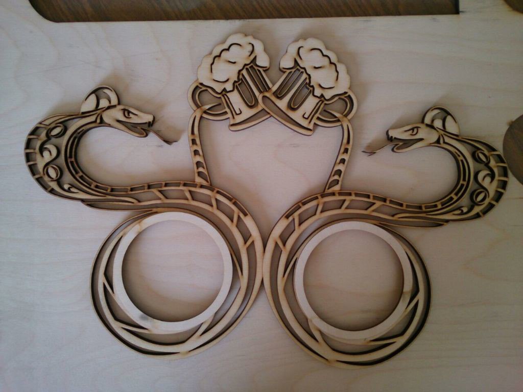طرح زیرلیوانی چوبی طرح مار مناسب برای استفاده در دستگاه های cnc چوب و cnc لیزر - laser cut wood snake placemats coasters cdr file