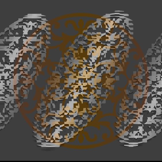 طرح دکوری ماندالا (چرخ هستی) برای جداکننده اتاق مناسب برای استفاده در دستگاه های cnc چوب و cnc لیزر - laser cut mandala room divider screen decor svg file