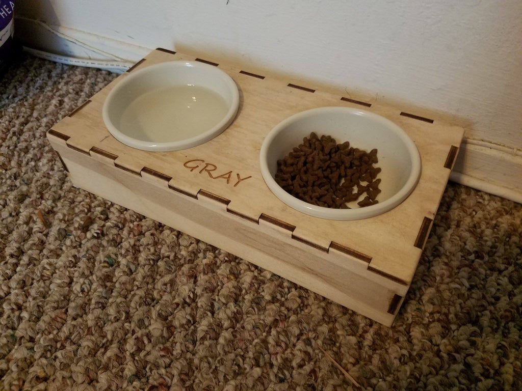 طرح جا لیوانی گربه مناسب برای استفاده در دستگاه های cnc چوب و cnc لیزر - laser cut cat bowl stand cdr file