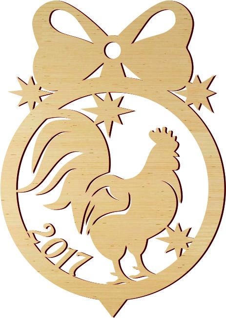 طرح خروس چوبی مناسب برای استفاده در دستگاه های cnc چوب و cnc لیزر - laser cut woode rooster ornament cdr file