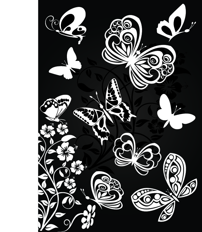 طرح انواع کلیپ‌آرت پروانه وکتور مناسب برای استفاده در دستگاه های cnc چوب و cnc لیزر - sorts of butterflies clip art vector material eps file