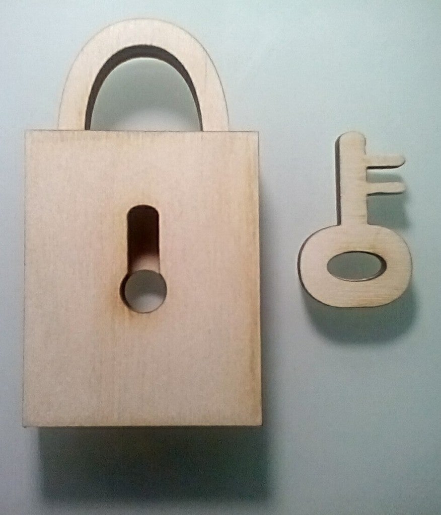 طرح قفل و کلید مناسب برای استفاده در دستگاه های cnc چوب و cnc لیزر - laser cut padlock with key svg file