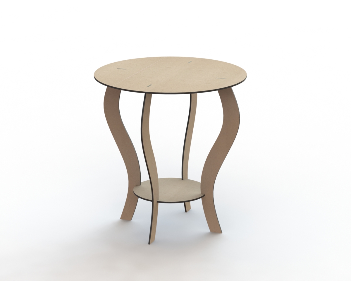 طرح میز گرد ۶۵۰ میلی‌متری مناسب برای استفاده در دستگاه های cnc چوب و cnc لیزر - round table 650 mm dxf file
