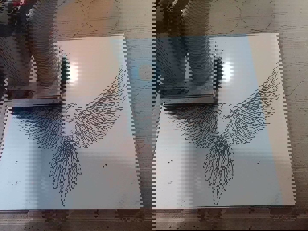 طرح دکور عقاب مناسب برای استفاده در دستگاه های cnc چوب و cnc لیزر - eagle decor dxf file