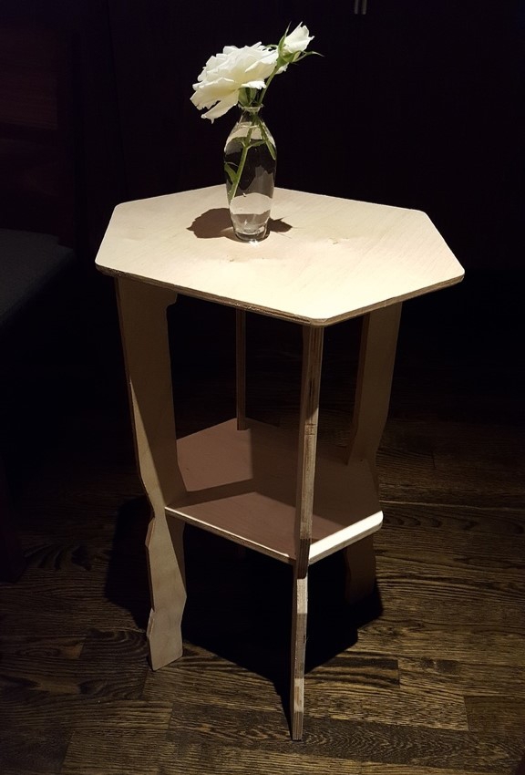 طرح میز عسلی کوچک مناسب برای استفاده در دستگاه های cnc چوب و cnc لیزر - laser cut small end table dxf file