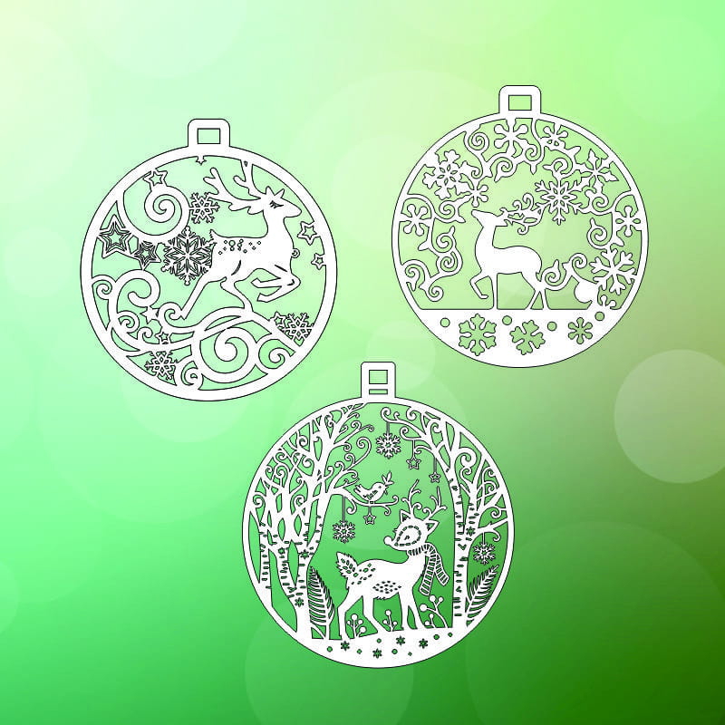 طرح فایل کورل cdr طرح گوزن کریسمس مناسب برای استفاده در دستگاه های cnc چوب و cnc لیزر - laser cut christmas deer decorative hanging ornaments cdr file