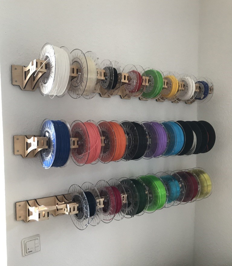 طرح قفسه فیلامنت ۶ میلی‌متری مناسب برای استفاده در دستگاه های cnc چوب و cnc لیزر - laser cut filament rack 6mm svg file