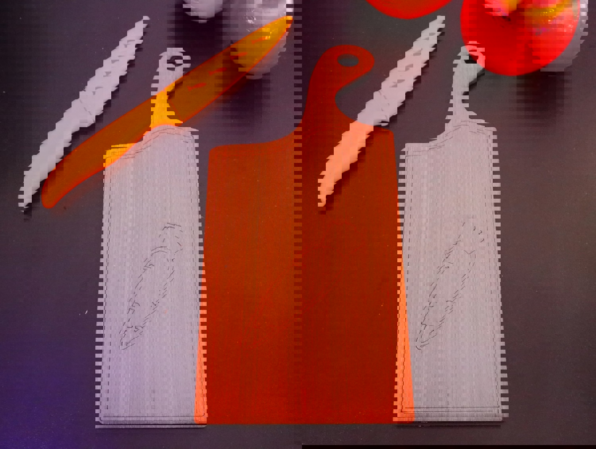 طرح تخته برش مربعی مناسب برای استفاده در دستگاه های cnc چوب و cnc لیزر - laser cut square cutting board dxf file