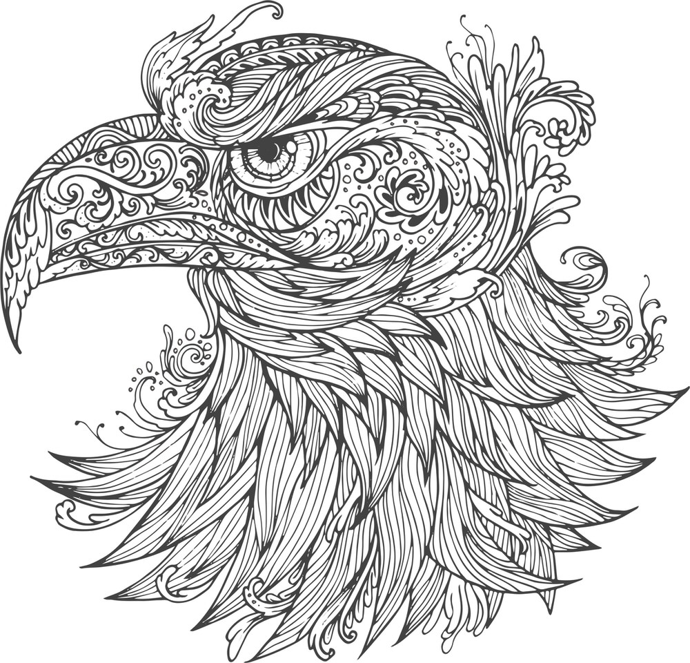طرح وکتور عقاب زینتی مناسب برای استفاده در دستگاه های cnc چوب و cnc لیزر - ornamental eagle vector cdr file
