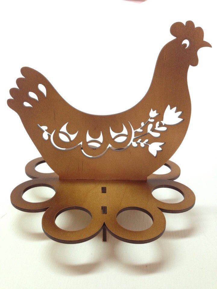 طرح مرغ و جا تخم مرغی مناسب برای استفاده در دستگاه های cnc چوب و cnc لیزر - easter egg tray holder stand chicken laser cut cdr file