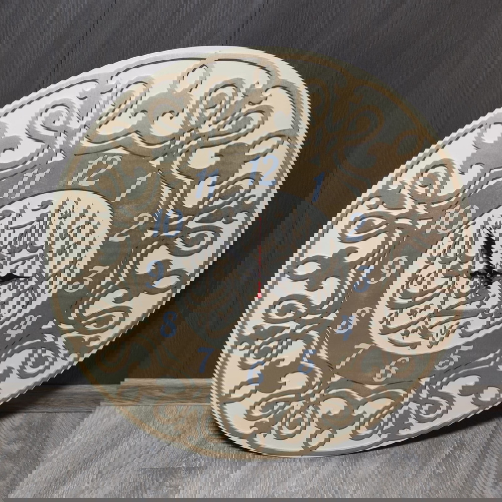 طرح ساعت دیواری طرح کلمه اسلامی مناسب برای استفاده در دستگاه های cnc چوب و cnc لیزر - laser cut islamic kalma wall clock cdr file