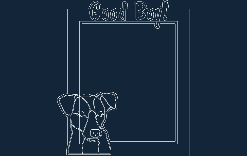 طرح پسر خوب جک راسل مناسب برای استفاده در دستگاه های cnc چوب و cnc لیزر - jack russell good boy dxf file