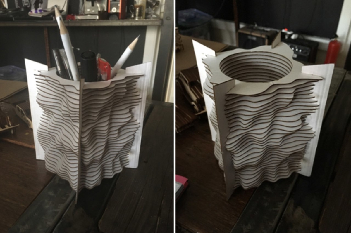 طرح جا خودکاری و جا قلمی مناسب برای استفاده در دستگاه های cnc چوب و cnc لیزر - laser cut pen holder organizer template cdr file