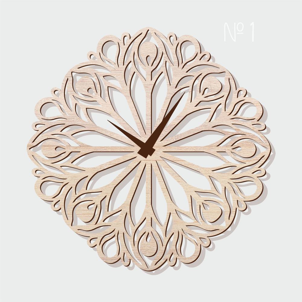 طرح ساعت دیواری مناسب برای استفاده در دستگاه های cnc چوب و cnc لیزر - laser cut wall clock template cdr file