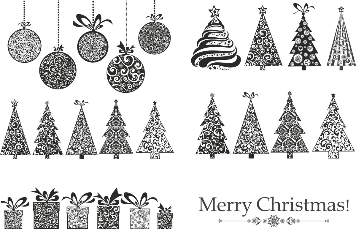 طرح مجموعه کریسمس مبارک مناسب برای استفاده در دستگاه های cnc چوب و cnc لیزر - merry christmas set cdr file