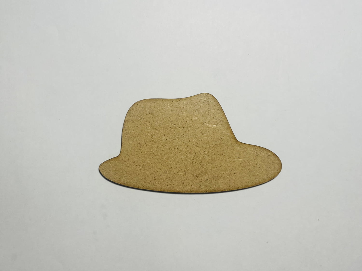 طرح چوب فدورا مناسب برای استفاده در دستگاه های cnc چوب و cnc لیزر - laser cut wood fedora cutout fedora shape cdr file