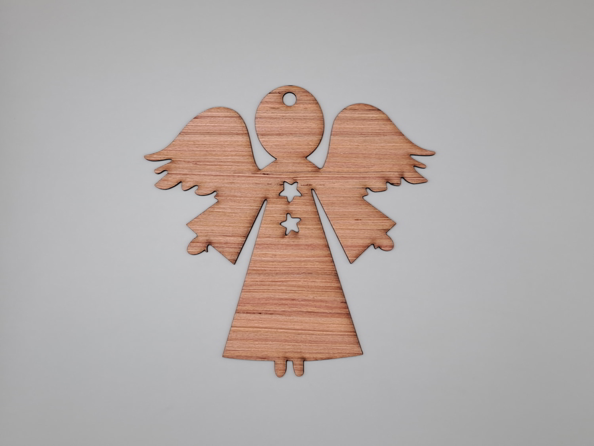 طرح فرشته چوبی تزیین درخت کریسمس مناسب برای استفاده در دستگاه های cnc چوب و cnc لیزر - laser cut wooden angel christmas tree decoration cdr file