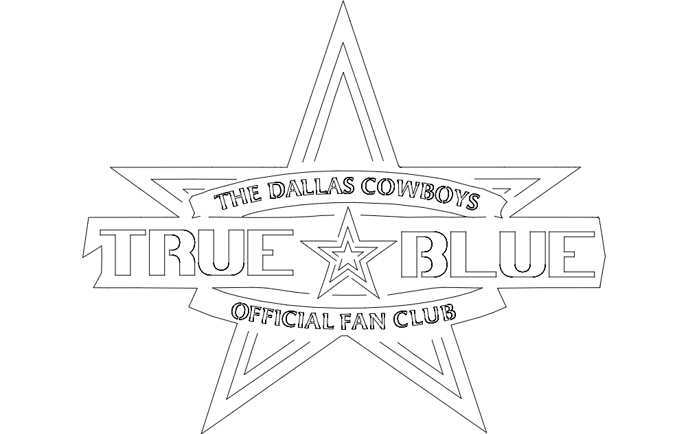 طرح باشگاه هواداران دالاس کابویز مناسب برای استفاده در دستگاه های cnc چوب و cnc لیزر - dallas cowboys fan club dxf file