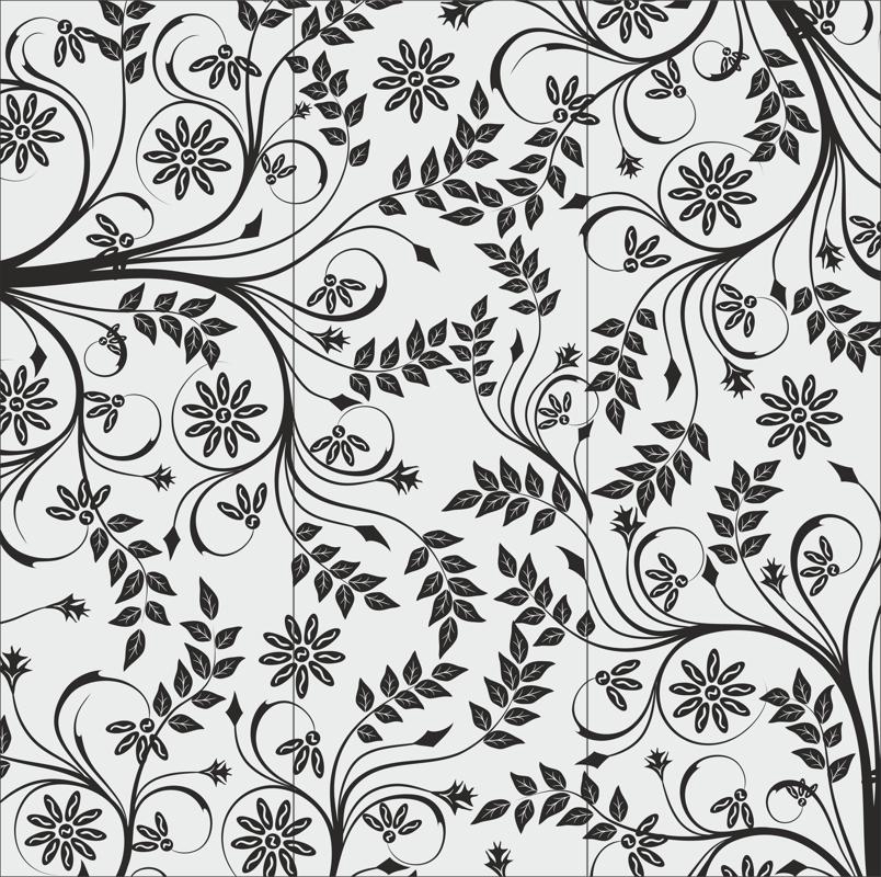 طرح سندبلاست گل روی شیشه مناسب برای استفاده در دستگاه های cnc چوب و cnc لیزر - flowers glass sandblasting design cdr file