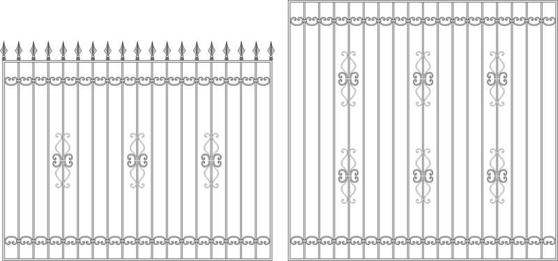 طرح نرده فرفورژه مناسب برای استفاده در دستگاه های cnc چوب و cnc لیزر - wrought iron railing cdr file