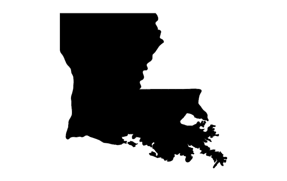 طرح نقشه لوئیزیانا مناسب برای استفاده در دستگاه های cnc چوب و cnc لیزر - louisiana map dxf file