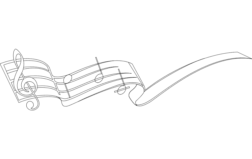 طرح نت موسیقی مناسب برای استفاده در دستگاه های cnc چوب و cnc لیزر - music note dxf file